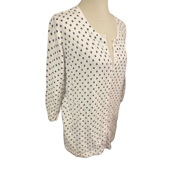 Laura Scott Lightweight White with Black Polka Dots Long Sleeve 100% Cotton Card - Picture 4 of 9